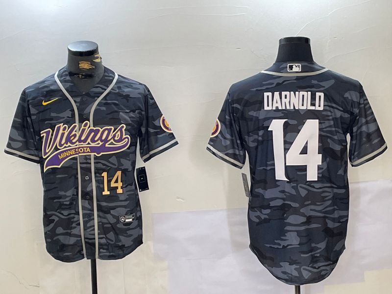 Men Minnesota Vikings #14 Darnold Camo Joint Name 2024 Nike Limited NFL Jersey style 2->minnesota vikings->NFL Jersey